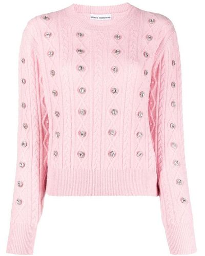 Rabanne Crystal-embellished Sweater - Pink