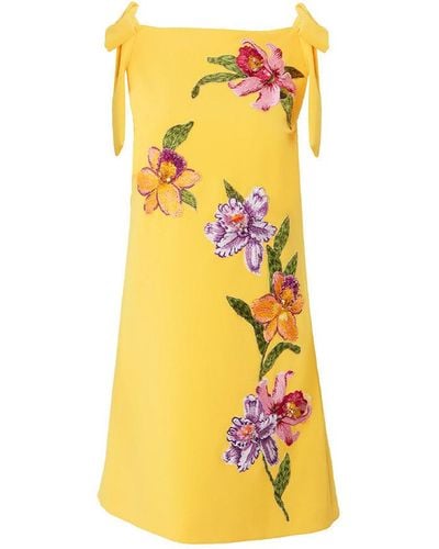 Carolina Herrera Floral Shift Dress - Yellow
