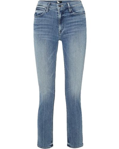 Mother Mid Rise Dazzler Ankle Jeans - Blue