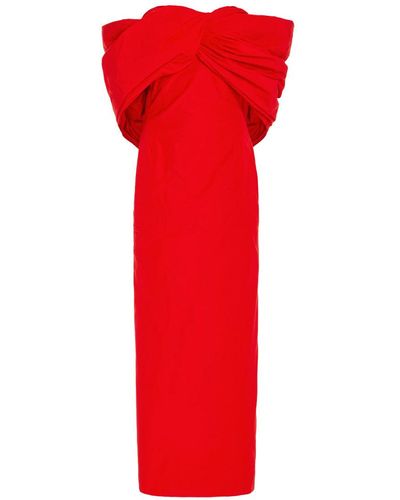 Rosie Assoulin Old Hollywood Cocktail Midi Dress - Red