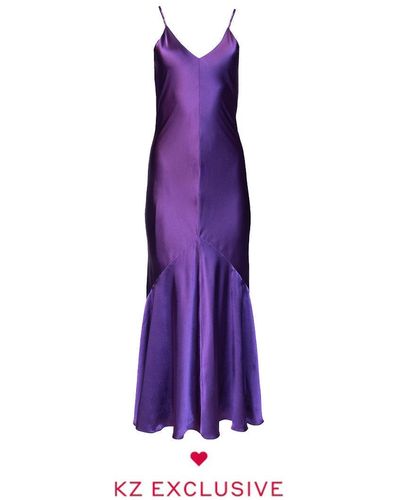 Kirna Zabete The Chloe Slip Dress - Purple