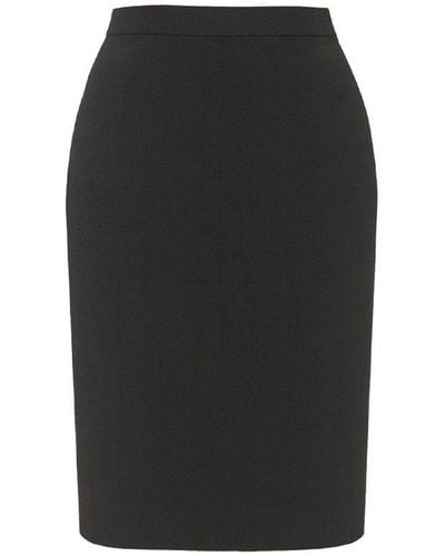 Saint Laurent Knit Pencil Skirt - Black