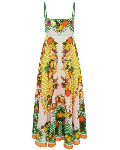 ALÉMAIS Graphic-print Linen Dress - Multicolor