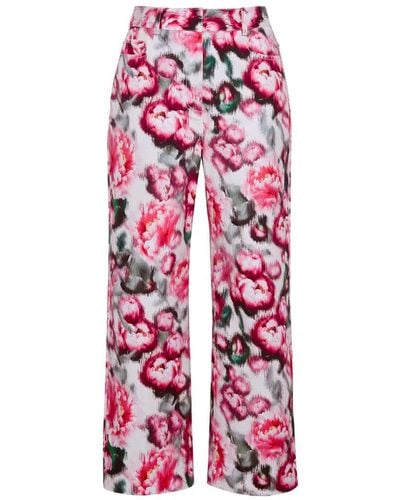 Adam Lippes Alessia Floral Trousers - Red