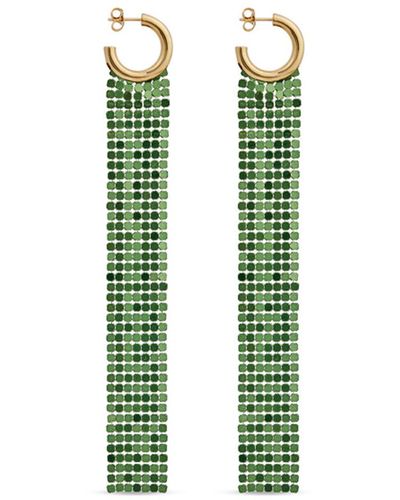Rabanne Pixel Mesh Earrings - Green