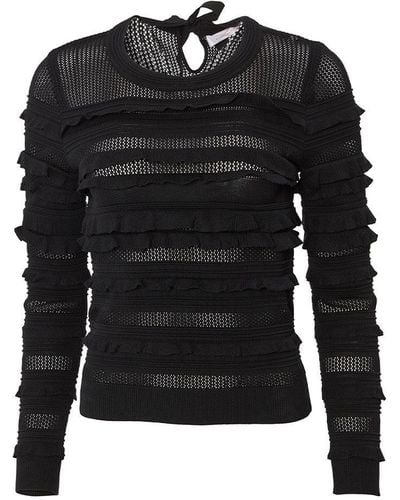 Carolina Herrera Ruffle Knit Jumper - Black