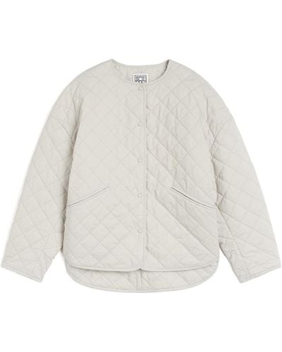Totême Quilted Collarless Jacket - White