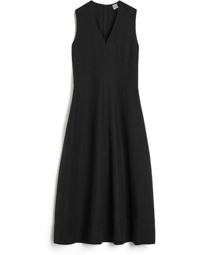 Totême Fluid V-neck Dress - Black