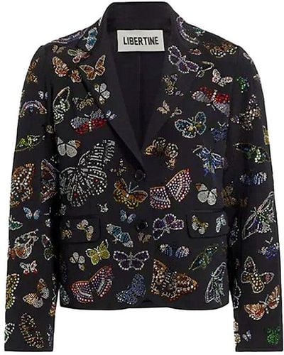 Libertine Millions Of Butterflies Short Blazer - Black