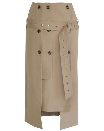 ROKH Panel Midi Skirt - Natural