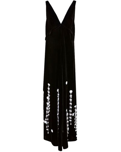 Proenza Schouler Embroidered Velvet Maxi Dress - Black