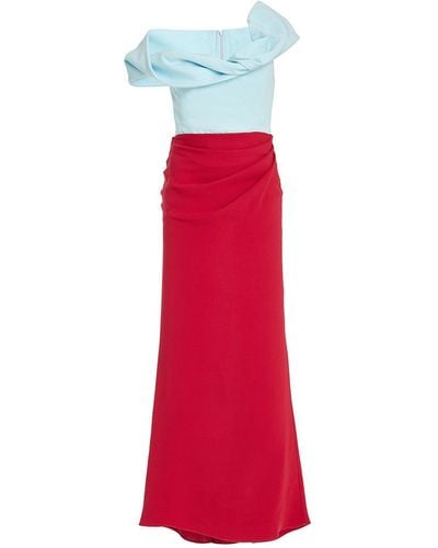 Rosie Assoulin Twisted Shoulder Midi Dress - Red