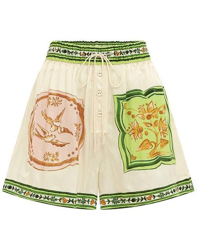 ALÉMAIS Porcelain Silk Shorts - Multicolour