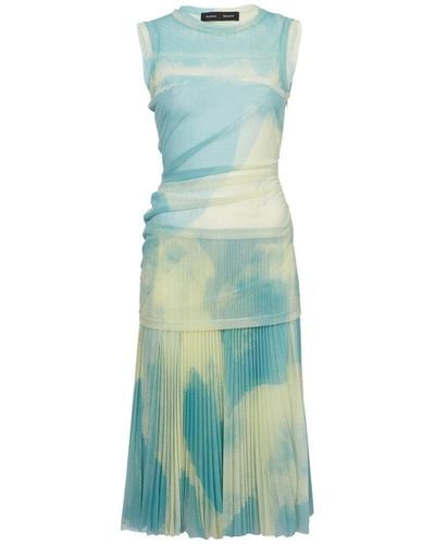 Proenza Schouler Zoe Pleated Dress - Blue