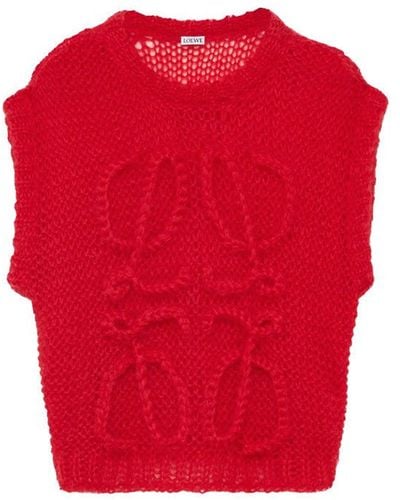 Loewe Anagram Sweater Vest - Red