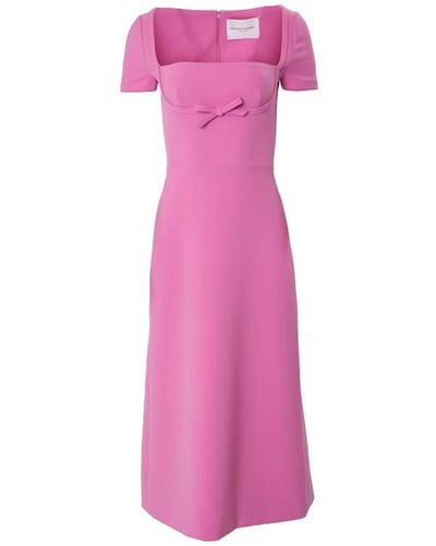 Carolina Herrera Bow Neck Midi Dress - Pink