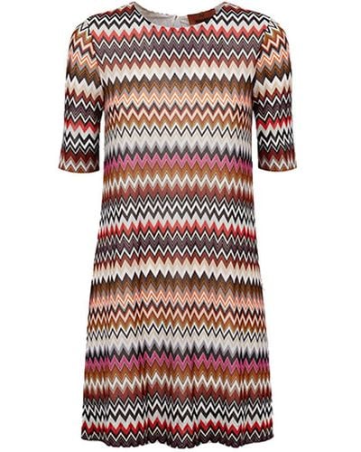 Missoni Zigzag Short-sleeve Mini Dress - White