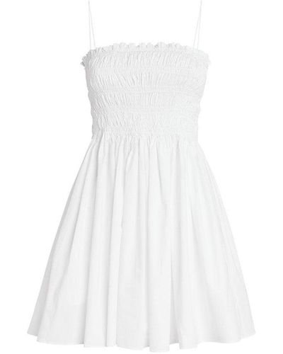 Matteau Shirred Bodice Mini Dress - White