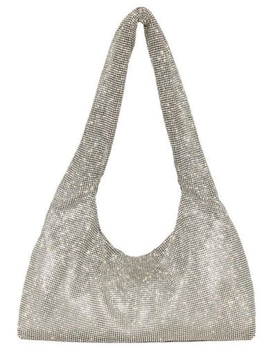 Kara Crystal Mesh Armpit Bag - Natural