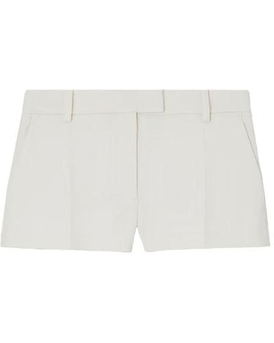 Valentino Pleated Crepe Shorts - White