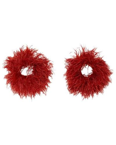 LAPOINTE Feather Cuffs - Red
