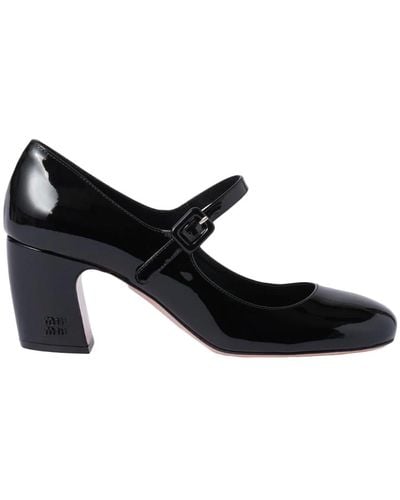 Miu Miu Patent Leather Court Shoes - Black