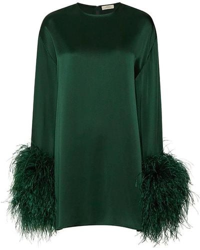 LAPOINTE Satin Shift Mini Dress - Green
