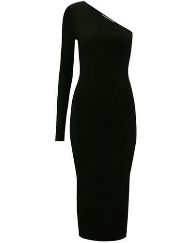 Victoria Beckham Vb Body One Shoulder Midi Dress - Black