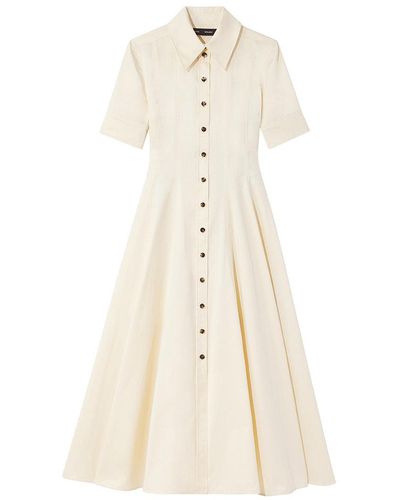 Proenza Schouler Silk Cotton Midi Shirt Dress - White