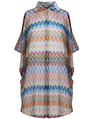 Missoni Collared Cover Up - Blue