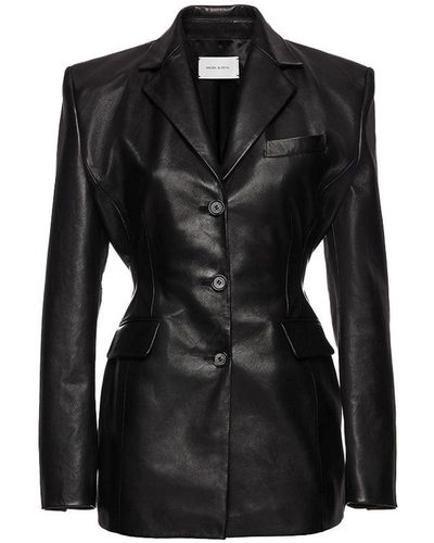 Magda Butrym Leather Blazer - Black