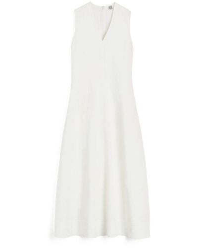 Totême Fluid V-neck Dress - White