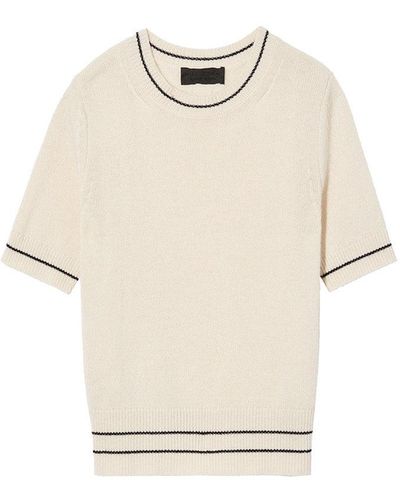 Nili Lotan Shilo Contrast Sweater - White