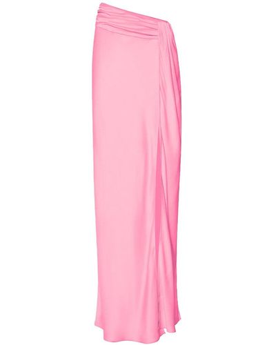 LAPOINTE Satin Asymmetric Maxi Skirt - Pink