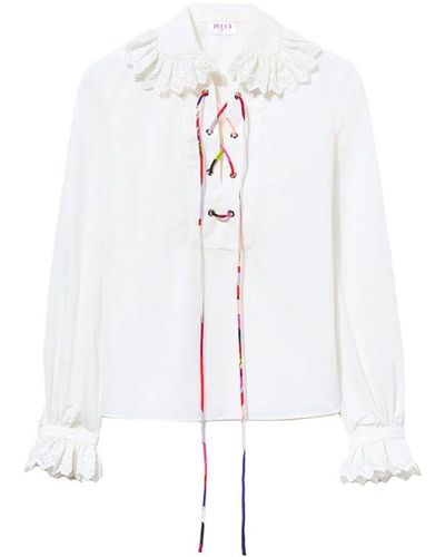 Emilio Pucci Broderie-anglaise Ruffled Top - White