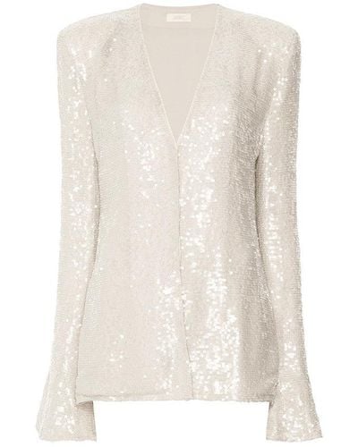 LAPOINTE Sequin Jacket With Flare Sleeves - White
