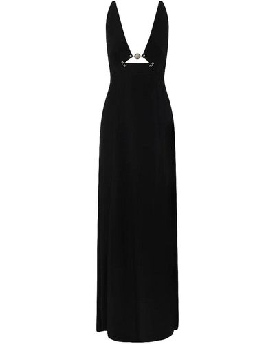 Rabanne Long Pearl Maxi Dress - Black