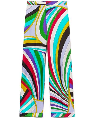 Emilio Pucci Abstract-print Silk Pant - White