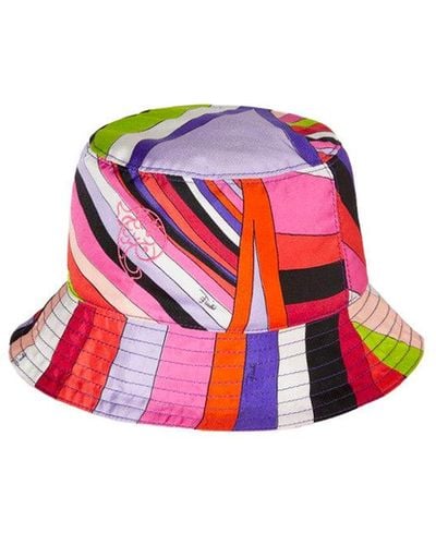 Emilio Pucci Logo-embroidered Silk Reversible Bucket Hat