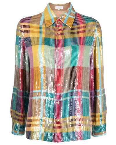 Ashish Check-pattern Sequined Shirt - Multicolor