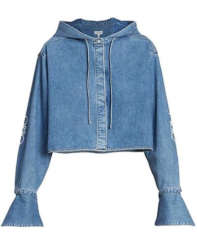 Loewe Denim Hooded Shirt - Blue