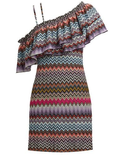 Missoni One Shoulder Mini Dress - Multicolor