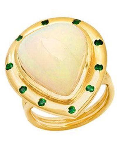 Sig Ward Ethiopian Opal And Tsavorite Ring - Metallic