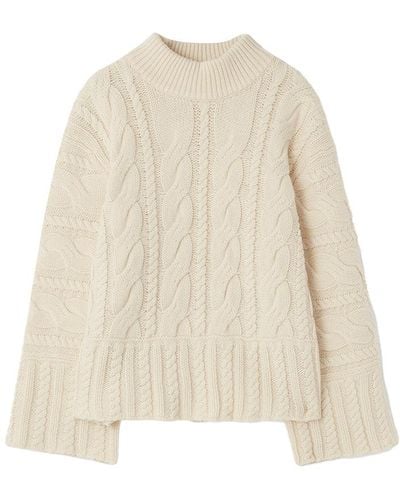 House of Dagmar Cable Knit Sweater - White