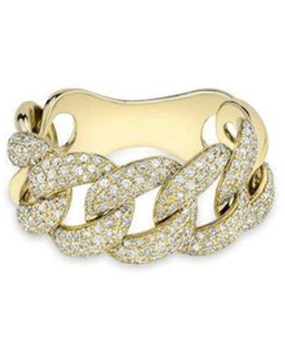 Anne Sisteron Luxe Chain Link Diamond Ring - Metallic