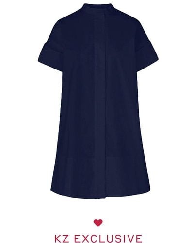 Kirna Zabete Cotton Ss Aline Dress - Blue