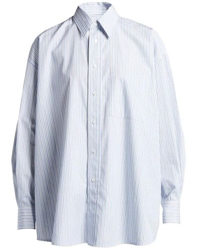 Bottega Veneta Thin Stripe Poplin Shirt - Blue