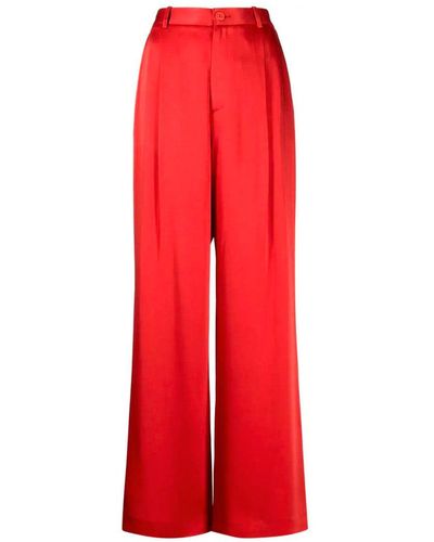 LAPOINTE Satin-trim Trousers - Red