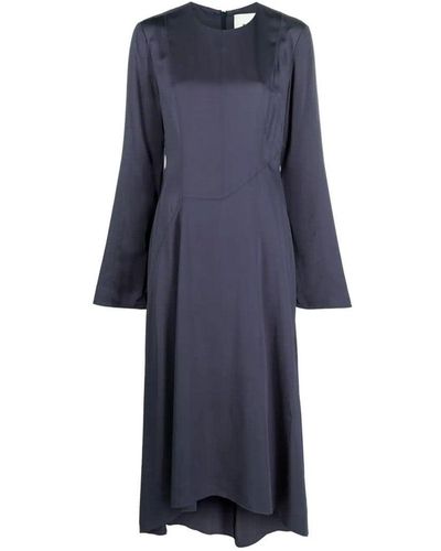 Rohe Fluid Asymmetric Crêpe Midi Dress - Blue