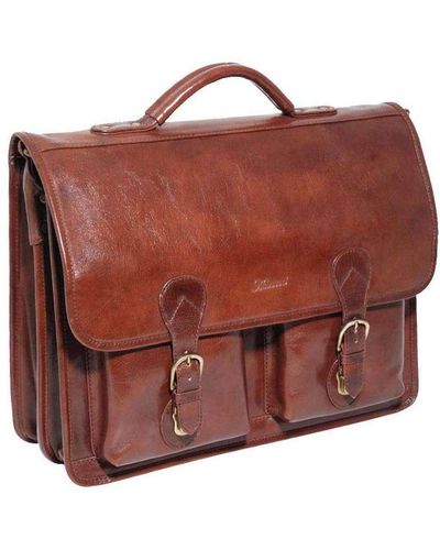 Ashwood Leather Chelsea Veg Tan Compatible Laptop Briefcase - Brown